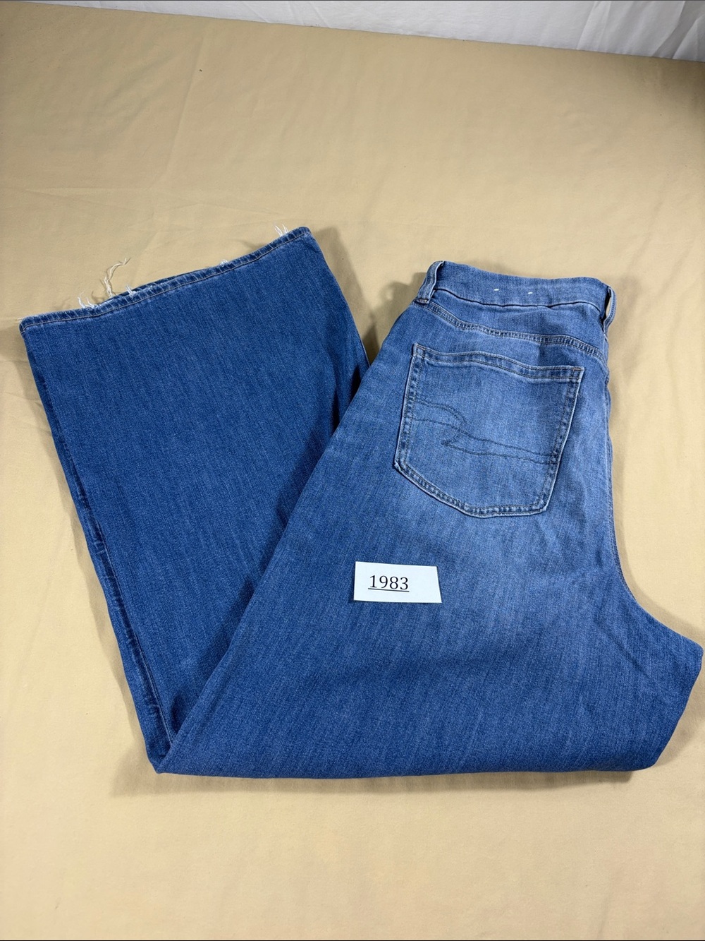 NWT American Eagle Stretch High Rise Curvy Baggy Wide Leg Jeans Size 16 Regular - Picture 12 of 12